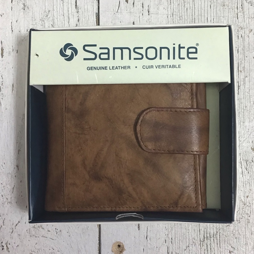 Samsonite Genuine Leather Men’s Wallet Marbled Brown NEW​​​​​​​​